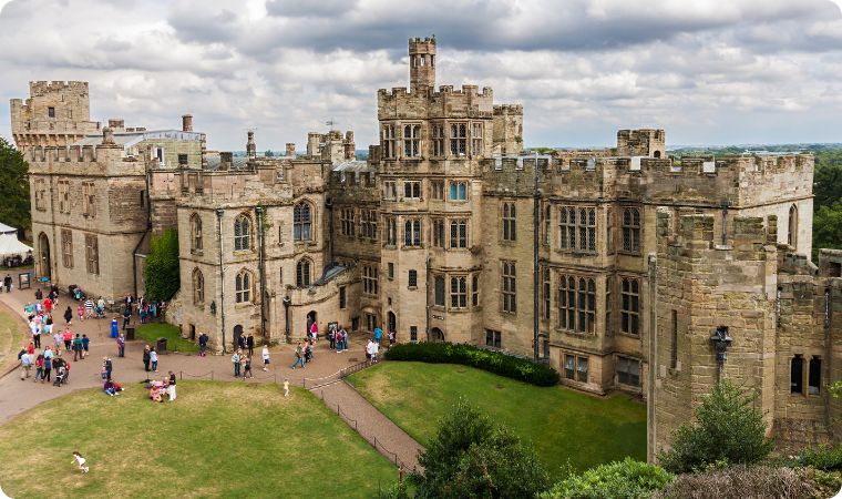 Tourist around Warwick Castle UK